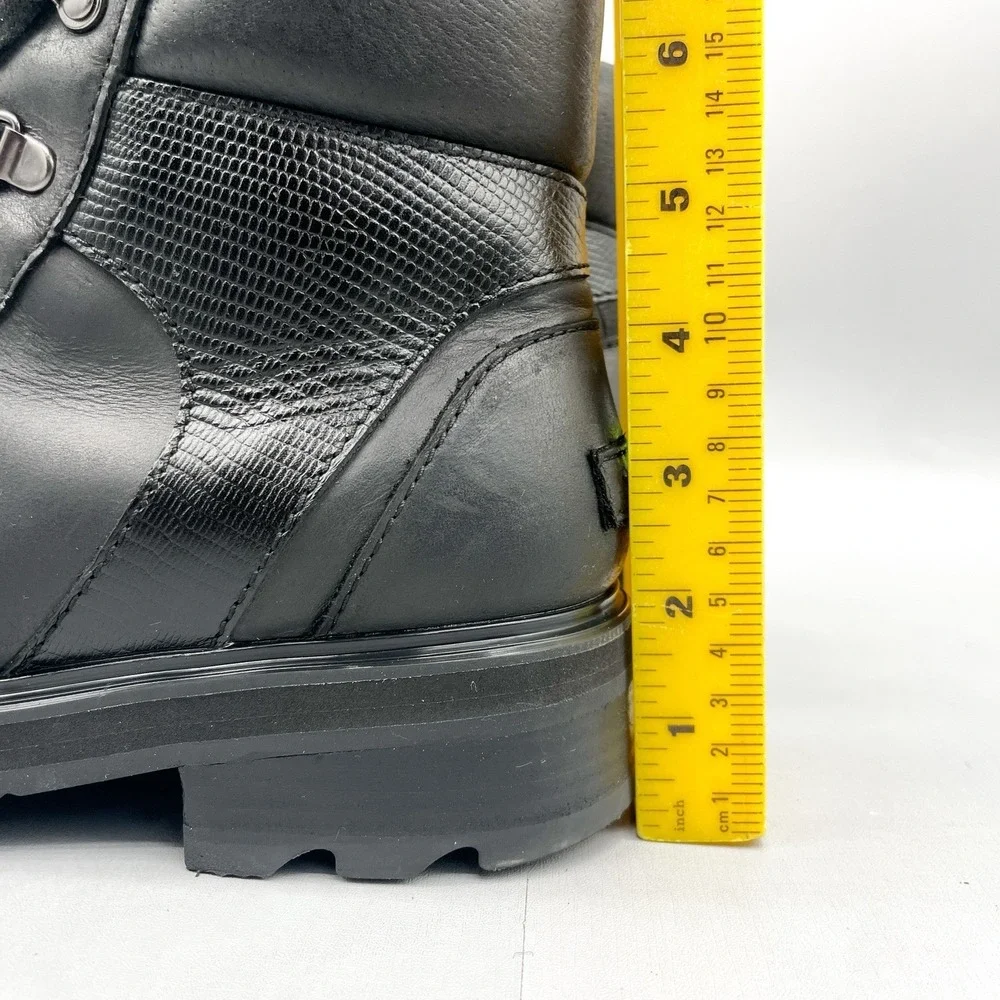 Sorel Womens 10.5 Lennox Hiker STKD Boots Shoes Black Leather Waterproof Booties
